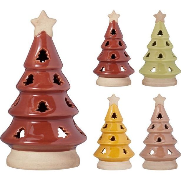 svícen 16cm, STROMEČEK, mix barev