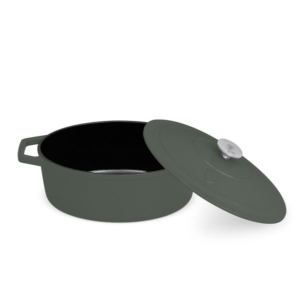 BERLINGERHAUS Pekáč litinový s poklicí 32 cm Matte Green Collection BH-8968