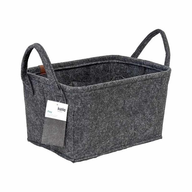 KELA Koš Fay 35x25 cm filc tmavě šedá KL-24463