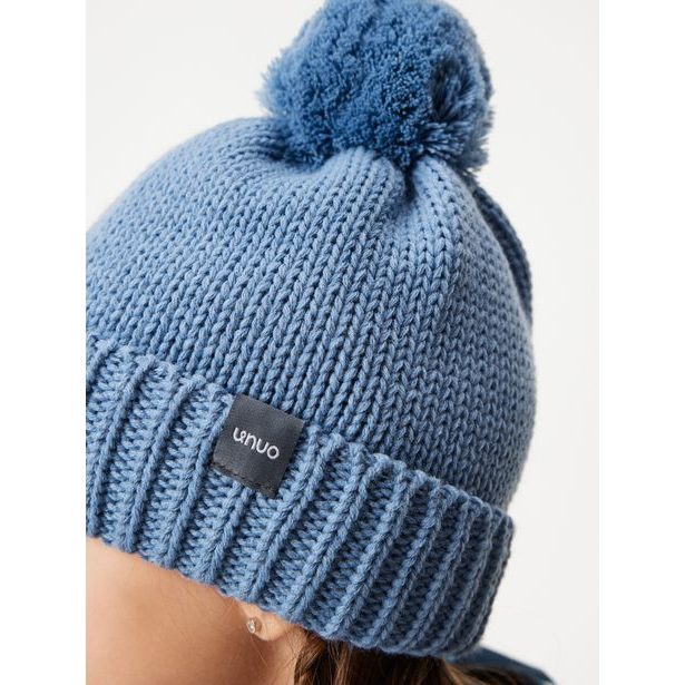 Unuo Dětská čepice pletená Bobble, Modrá