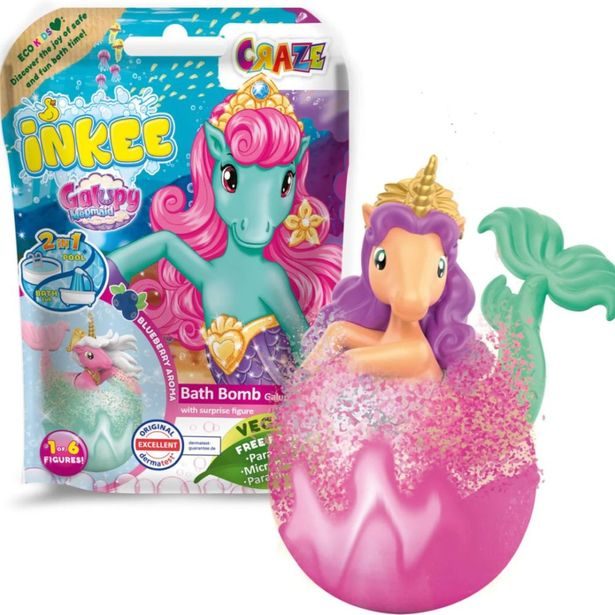 INKEE - Šumivá bomba do vany s překvapením - Jednorožčí malá mořská víla Galupy
