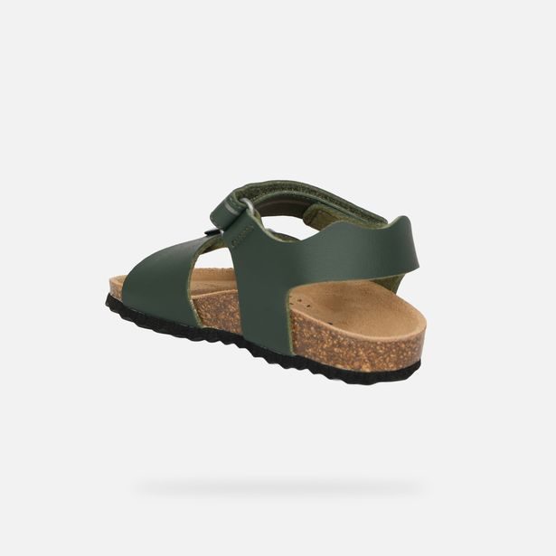 Khaki chlapecké sandály Geox Chalki