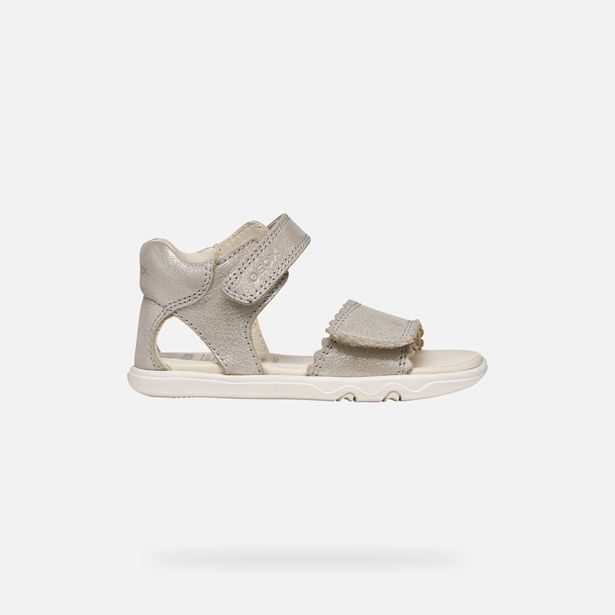 Béžové dívčí barefoot sandály Geox Sandal Steppieup
