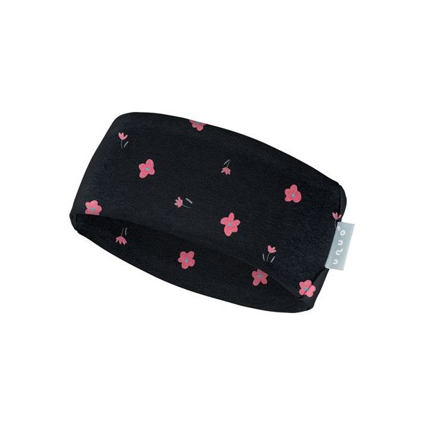 Unuo, Dětská čelenka fleecová Elise, Černá, Květiny