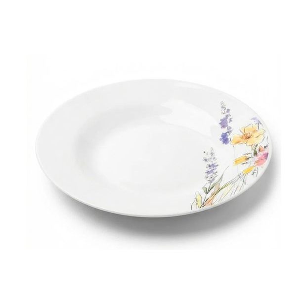 talíř d23cm hluboký TULYA, luční květiny, porcelán