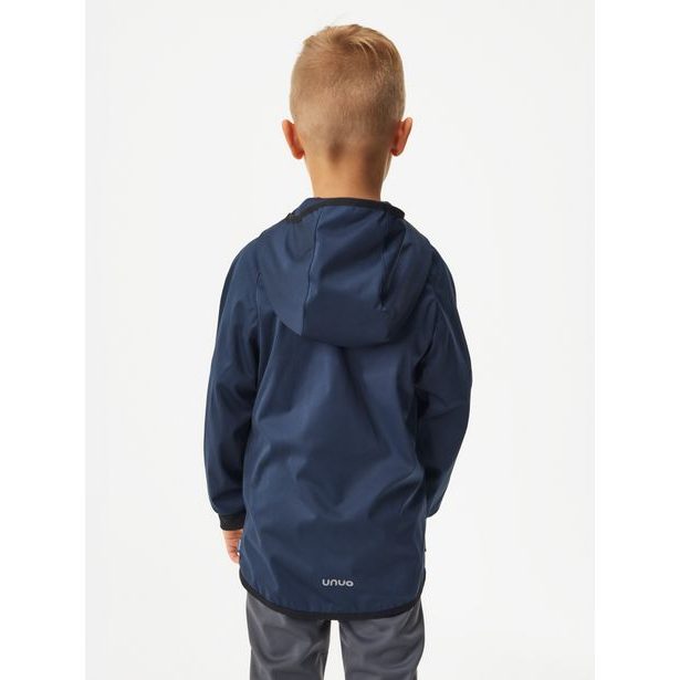 Unuo, Dětská softshellová bunda bez zateplení pružná Basic, Tm. Modročerná