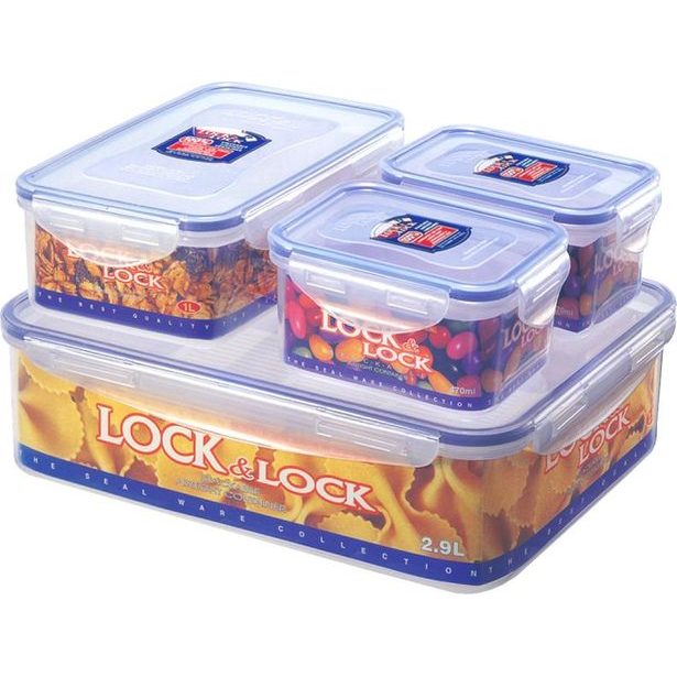 LOCKNLOCK Dóza na potraviny LOCK, set 4 ks, 3,9l/ 1l/ 470ml_hamashop
