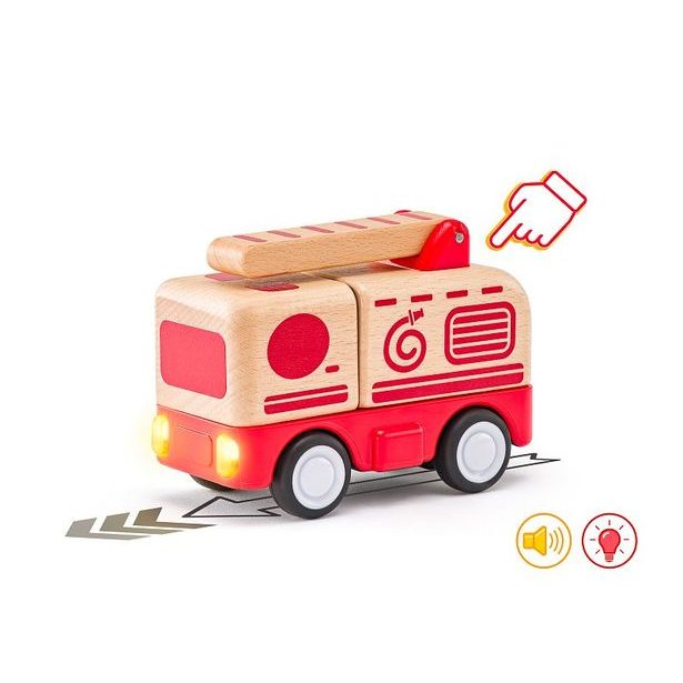 WOODY Auto hasič se zvuky a světlem, setrvačník