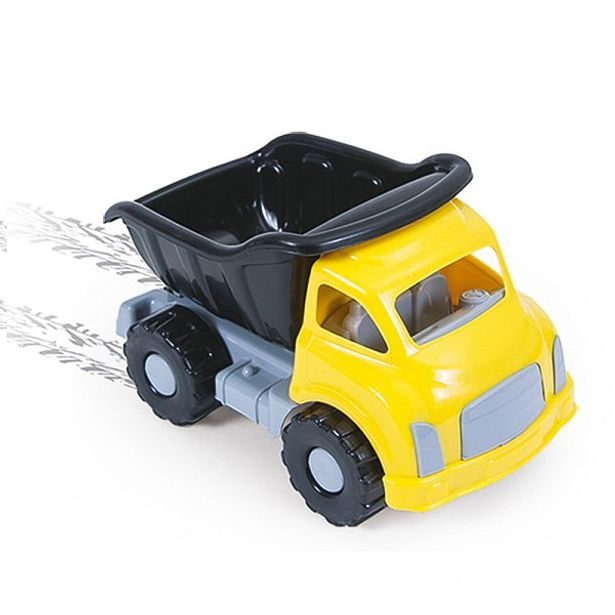 Sklápěcí auto a nakladač v displeji