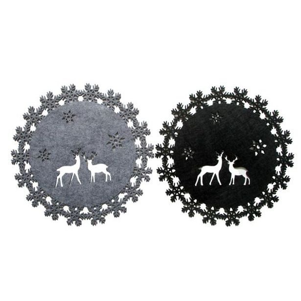 TORO PROSTÍRÁNÍ VÁNOČNÍ KULATÉ 36CM PLSTĚNÉ 2 ASSORT_hamashop