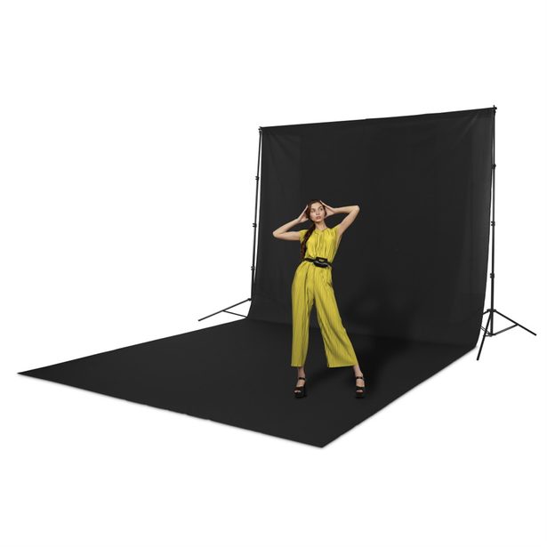Hama pozadí pro foto studio, látkové, nemačkavé, 2,94 x 6 m, černé