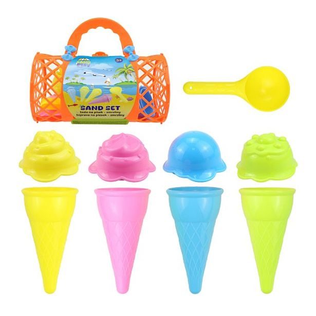 Plastica Hračky na písek - Sada báboviček v retro tašce, 9 ks