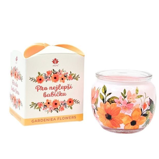 svíčka vonná 90g, PRO NEJL.BABIČKU, GARDÉNIE, parafín, DB, sklo