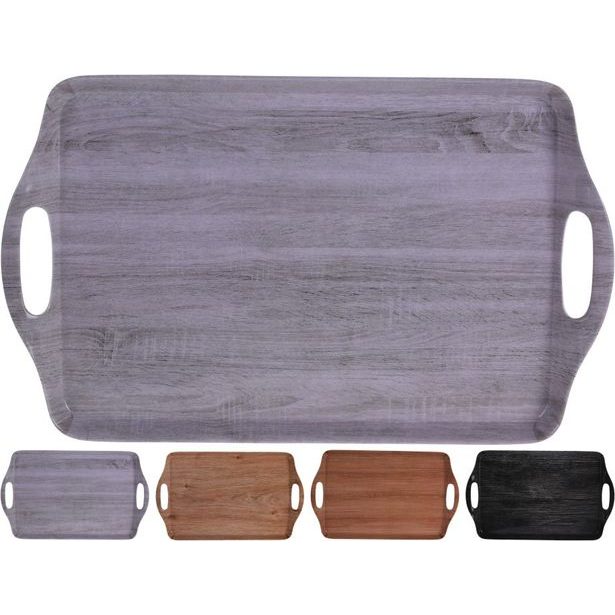 podnos 45x30cm s držadly, DŘEVO, 4barvy, melamin