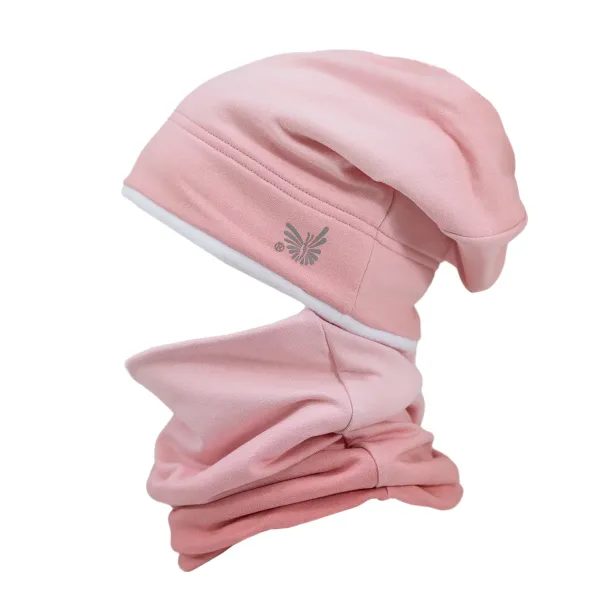 ESITO Zimní čepice spadená Duha světlá - růžová