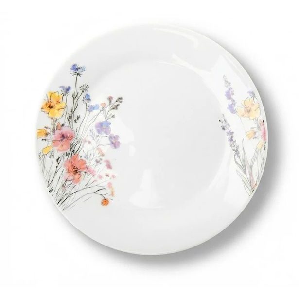 talíř d19cm dezertní TULYA, luční květiny, porcelán
