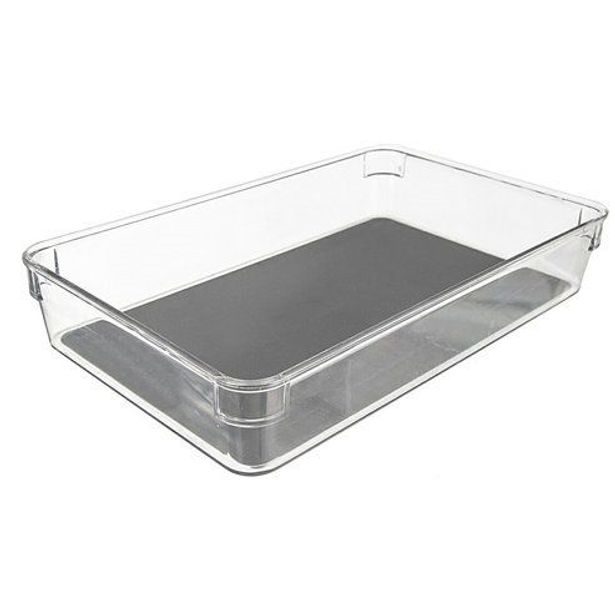 organizér 24x16,2x4,8cm GREY, transp.plast