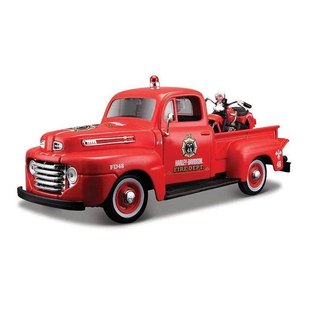 Maisto Maisto - Harley-Davidson Custom, 1948 Ford F-1 Pick up + 1936 EL Knucklehead, 1:24
