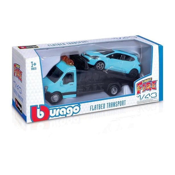 Bburago Bburago - Flatbed Transort a Tow Truck, Street Fire, 1:43, assort