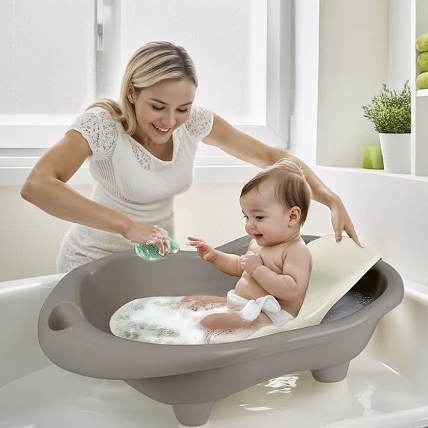 DOLU Dětská vanička Hippo s lehátkem, šedá, 26x84,5x50,5 cm