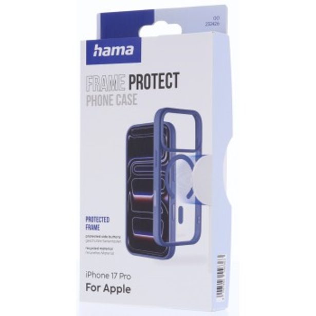 Hama Frame Protect, kryt pro Apple iPhone 17 Pro, magnetický, průhledný/modrý
