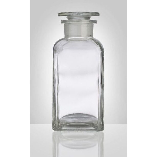 dóza-prachovnice 350ml-čtv.čirá, zabr.víko, sklo