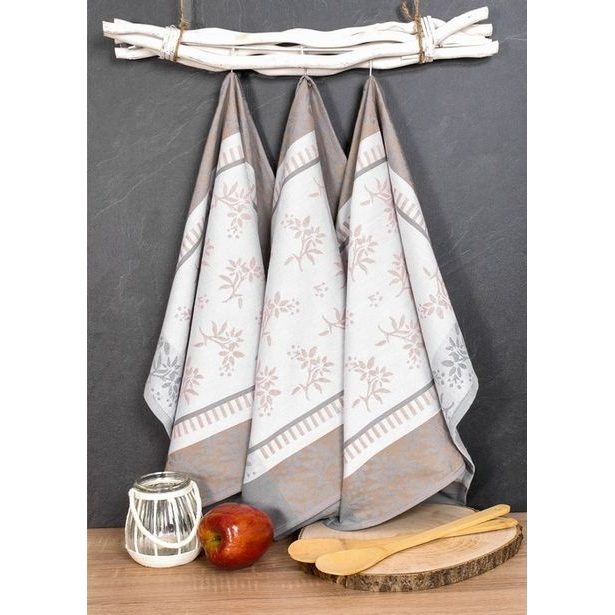 utěrka 3ks 70x50cm FLOWERS-kuch., 100% EGYPTSKÁ bavlna