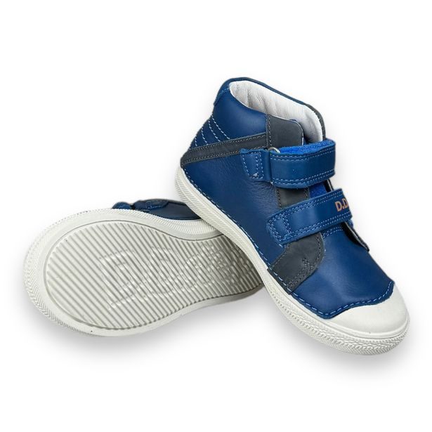 DDstep dětské kožené boty - Modré s hvězdou