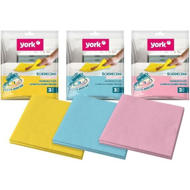 utěrka 3ks netk.textilie 18x23cm,YORK