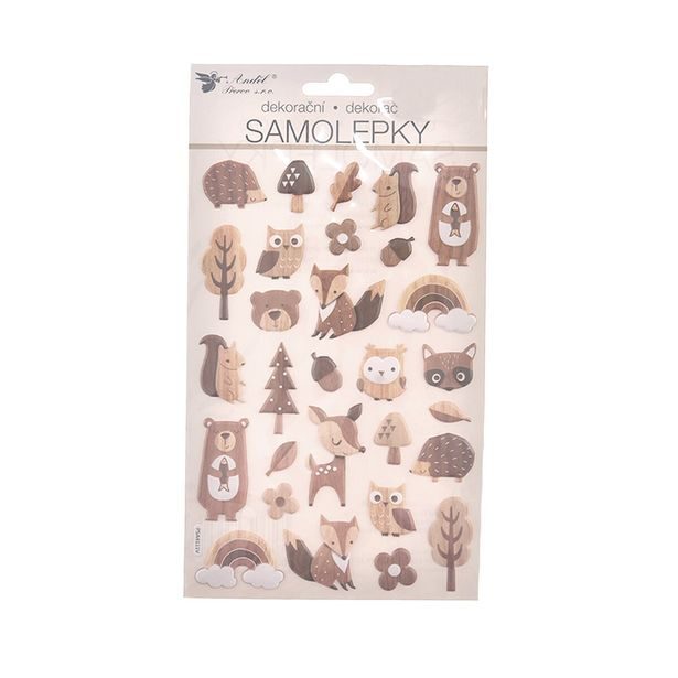 I Samolepky plastické lesní zvířátka 14x25 cm