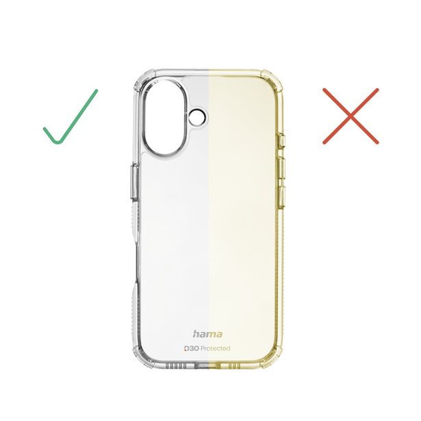 Hama Extreme Protect, kryt pro Apple iPhone 16e, materiál D3O, nežloutne, průhledný