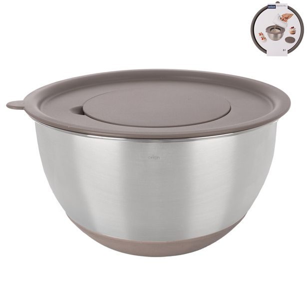 O Mísa nerez šlehací+UH víko BEIGE pr. 25,7 cm