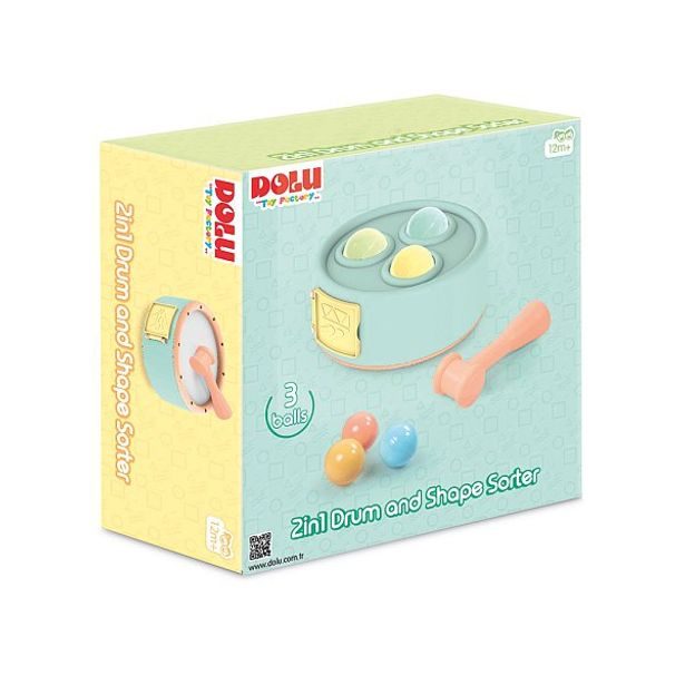 DOLU Bubínek prostrkávadlo 2v1 se 3 balónky