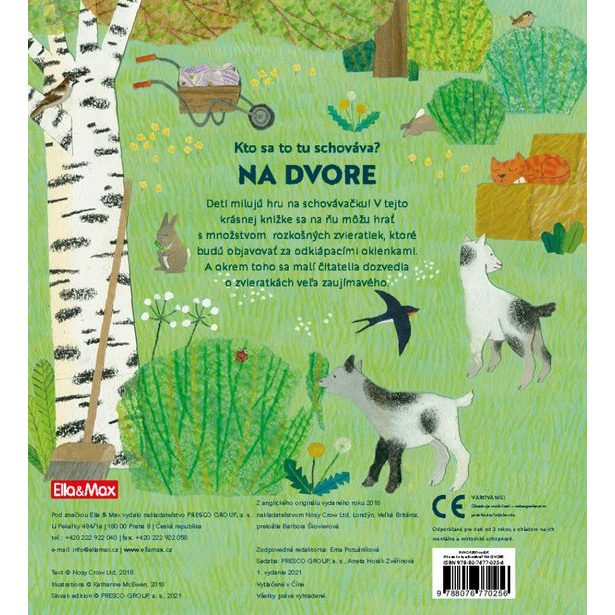 Kto sa to tu schováva? NA DVORE – Knižka s odklápacími okienkami Baagl