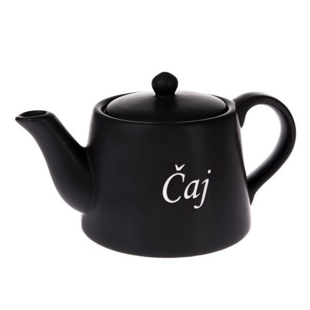 čajník 1,0l ČAJ, BLACK, d12,5x14cm, keramika