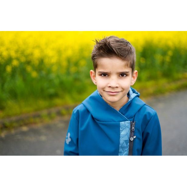 Unuo, Dětská softshellová bunda s fleecem Cross, Kobaltová, Sharp kluk