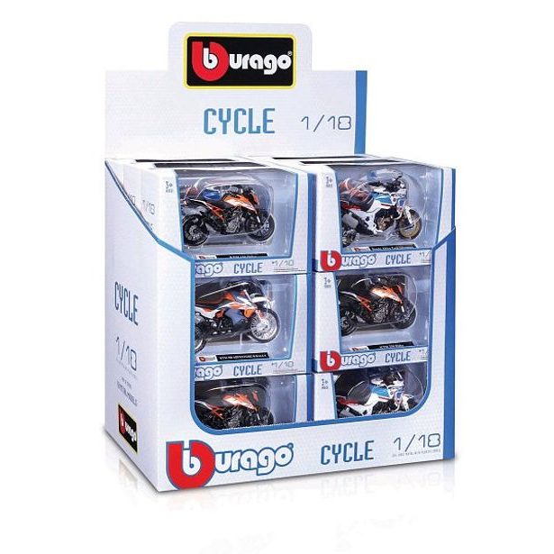 Bburago Bburago - Motocykl, CYCLE, display 18ks, 1:18, assort