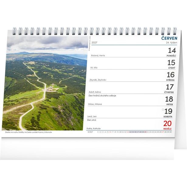 NOTIQUE Stolní kalendář Česká krajina 2027, 23,1 x 14,5 cm