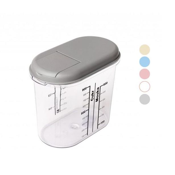 dóza 1,00l OVÁL na syp.potr., mix barev, plast