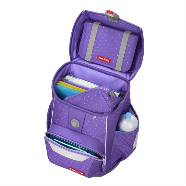 Školní aktovka pro prvňáčky – 4 dílný set, Step by Step BASIS Purple Konfetti, AGR