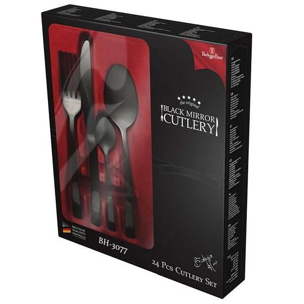 BERLINGERHAUS Sada příborů 24 ks Matte Black Collection BH-3077