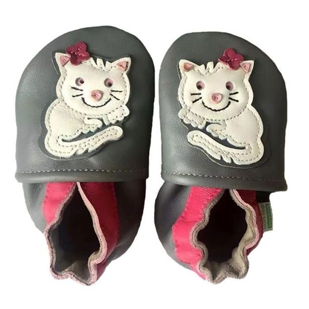 Hopi Hop Barefoot kožené capáčky - kočka bílá