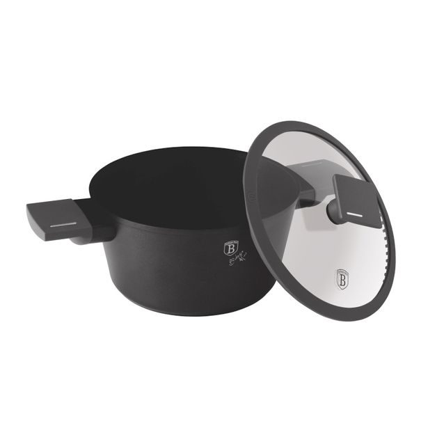 BERLINGERHAUS Kastrol s titanovým povrchem a poklicí 20 cm Antracit Collection BH-8130