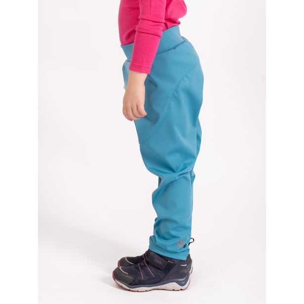 Unuo, Dětské softshellové kalhoty bez zateplení pružné Sporty, Smaragdová