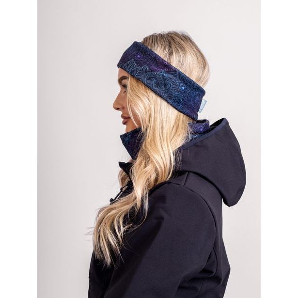 Unuo, Dámská čelenka fleecová Elise, Temná mandala
