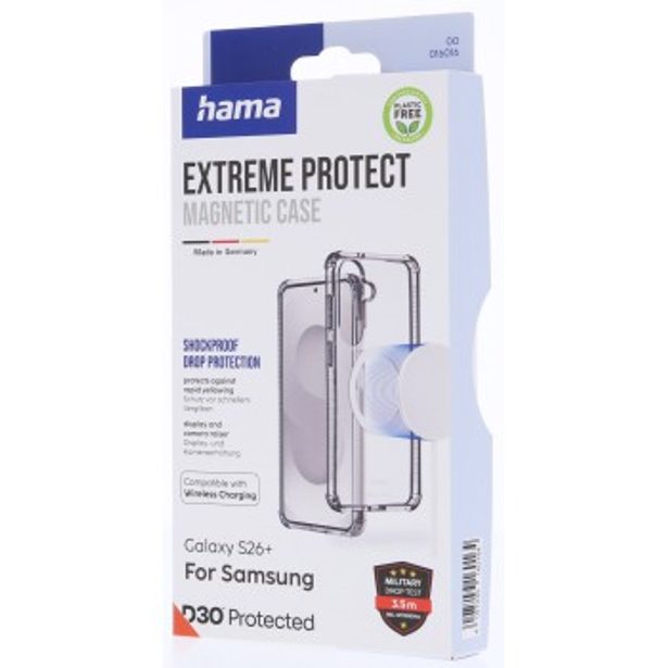 Hama Extreme Protect, kryt pro Samsung Galaxy S26+, magnetický, D3O®, nežloutne, průhledný