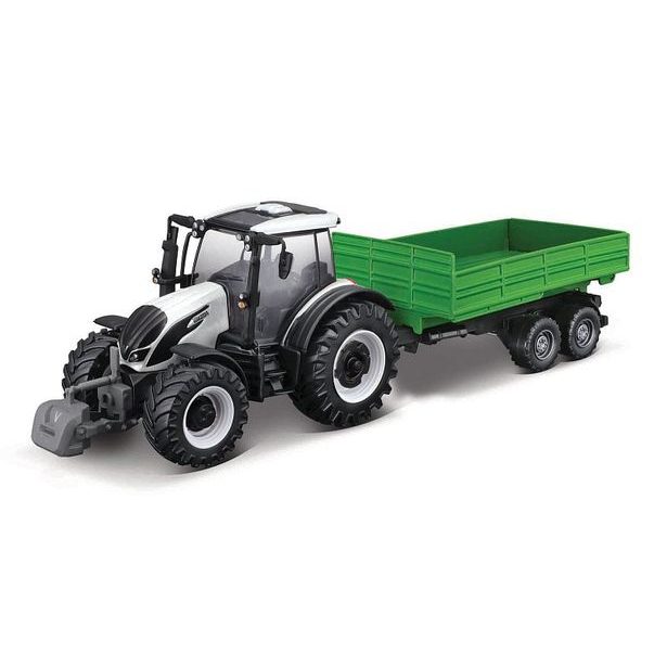 Bburago Bburago - FarmLand, Traktor se setrvačníkem s vlečkou, 10cm, assort