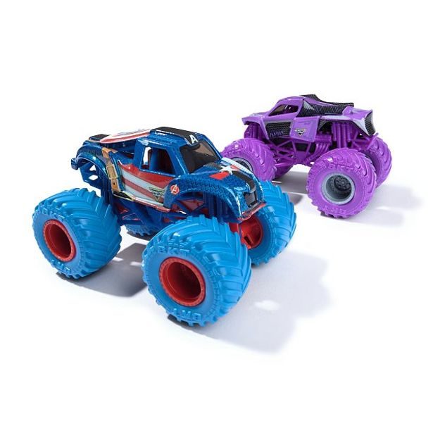 SpinMaster MONSTER JAM - sběratelský kovový model auta Monster Truck, Marvel, set 2 modelů, assort, 1:64