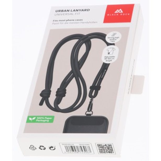 Black Rock Universal Lanyard, šňůrka na mobil, s karabinkou, 30-60 cm, černá