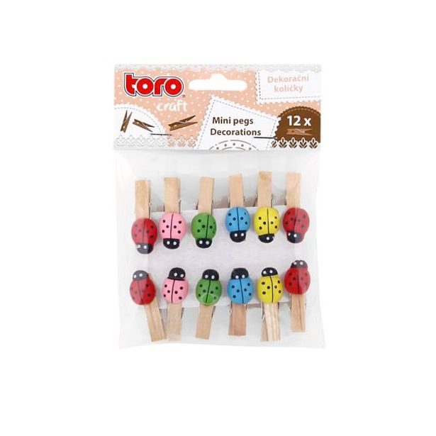 TORO KOLÍČKY DŘEVĚNÉ S BERUŠKOU, 3,5CM, 12KS_hamashop